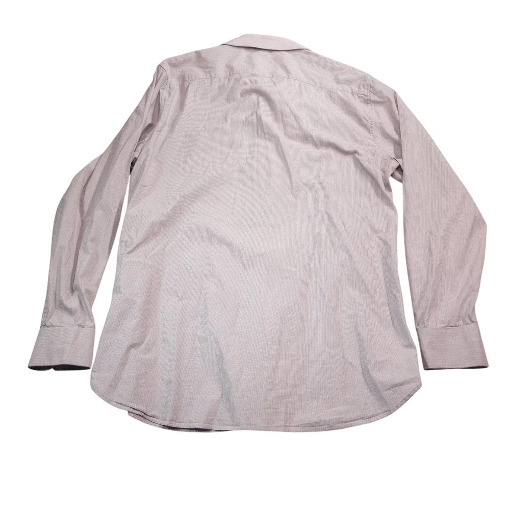 Banana Republic Slim Fit Mens XL Grey White Micro‎ Stripe Button Down Shirt Logo
